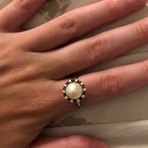 EVERLASTING GRACE STACKABLE RING, PEARL & CLEAR